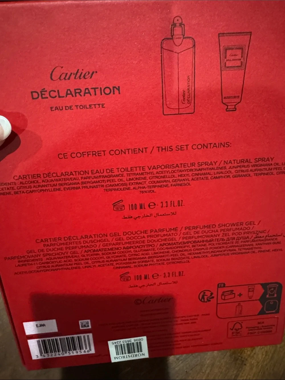 Cartier Declaration empty gift box